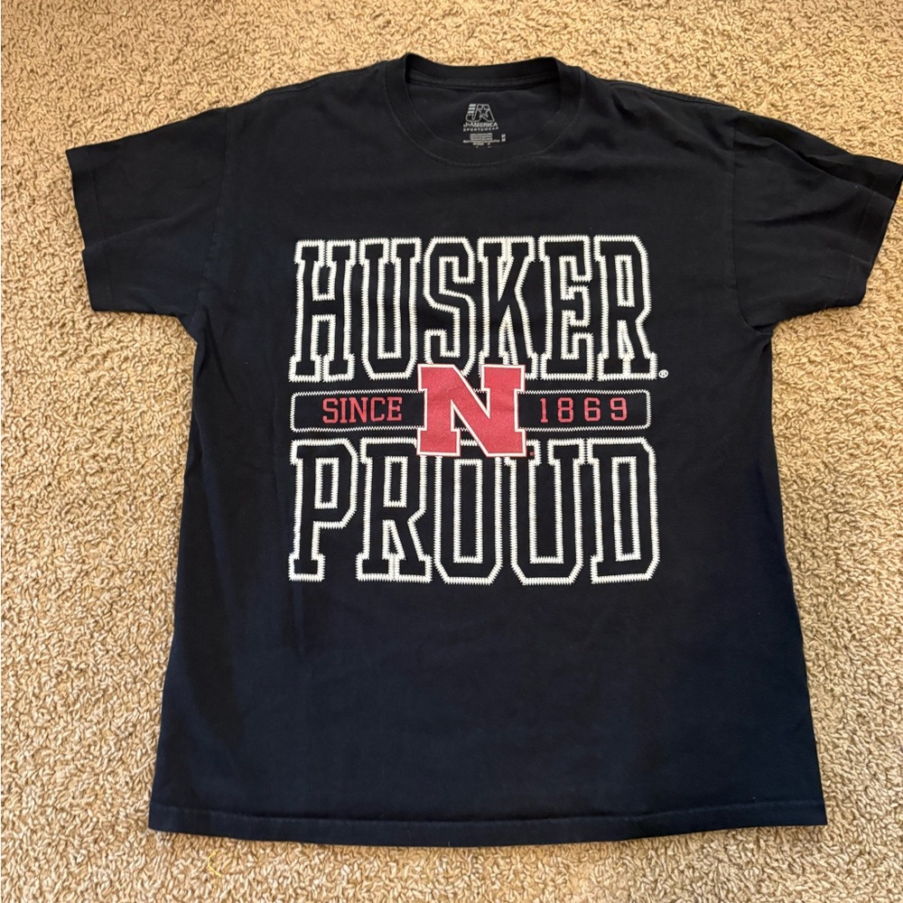 Vintage University of Nebraska Husker Proud Black T-Shirt